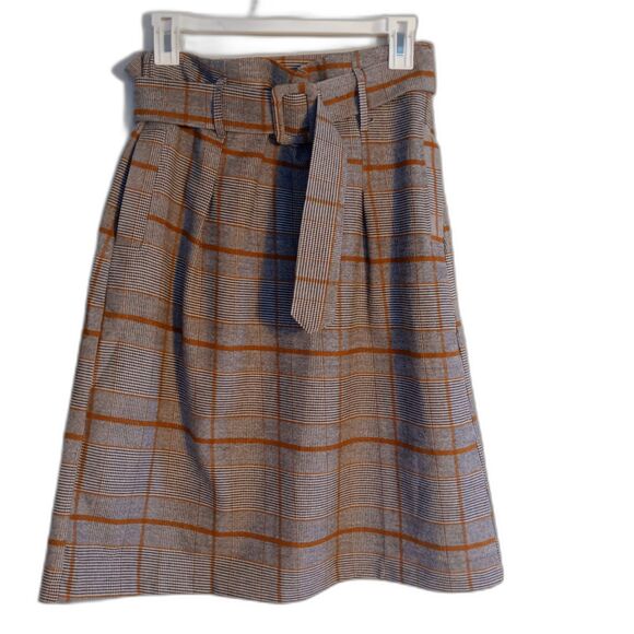Sweet Salt sz. S pencil midi plaid tweed grey brown LDS belt heritage - Picture 1 of 3
